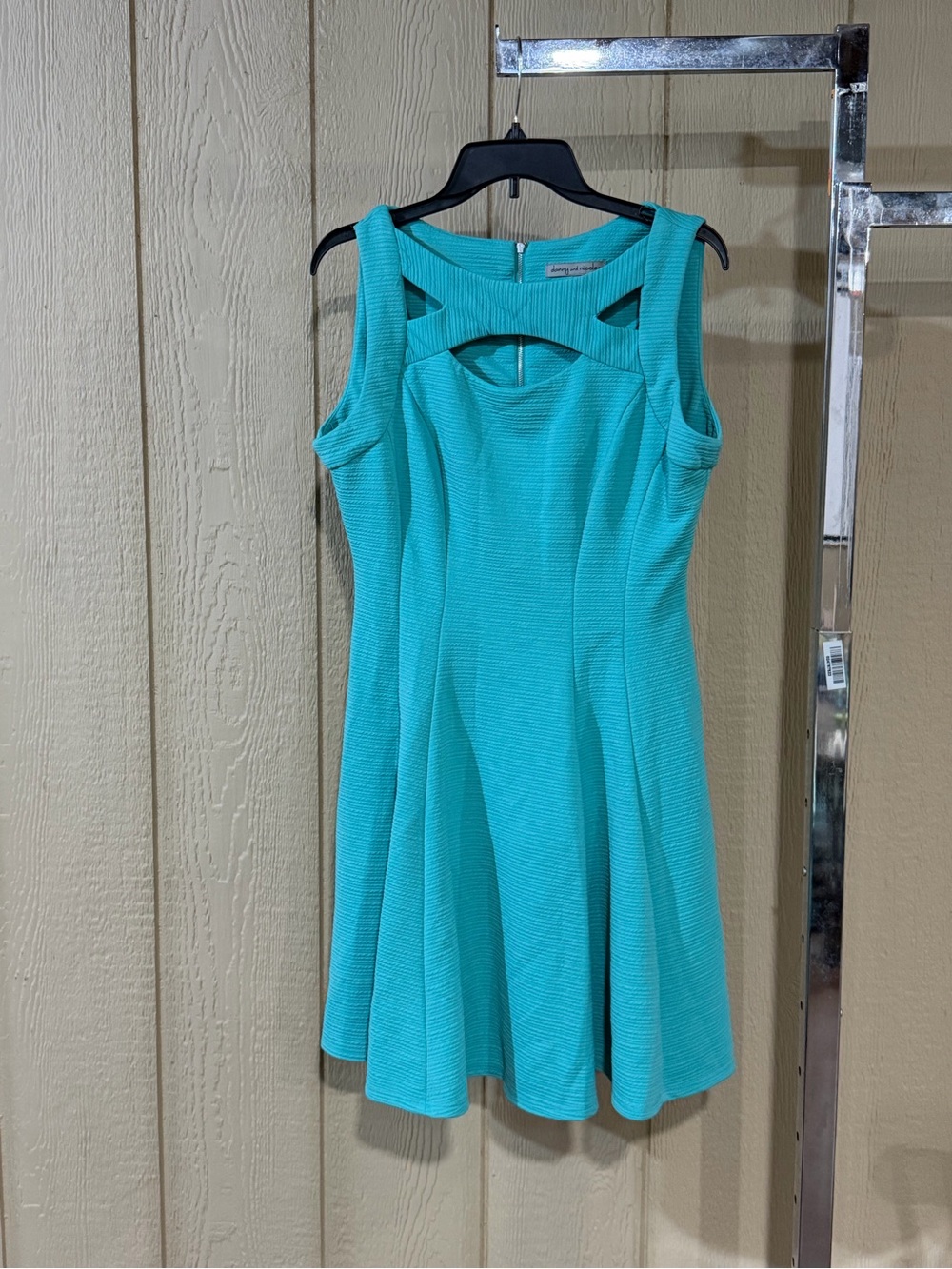 Danny & Nicole Turquoise Cutout Fit-and-Flare Mini Dress